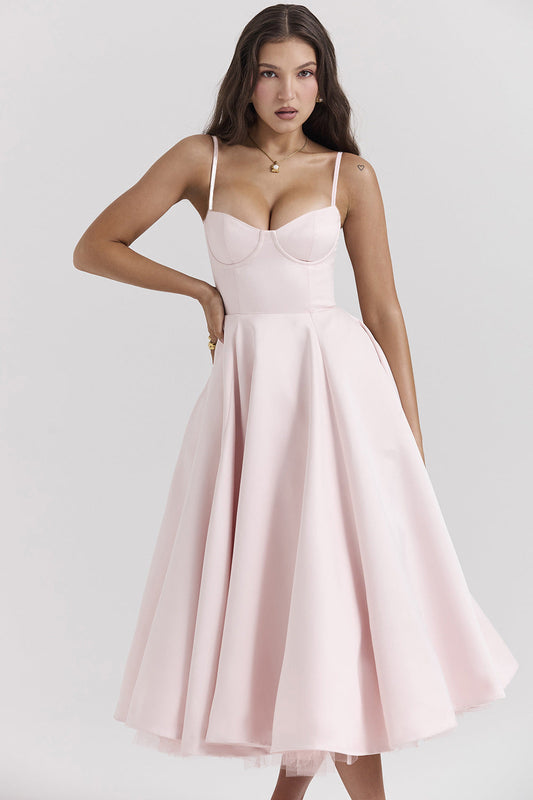 Isabelle - Vestido vaporoso de malla francesa