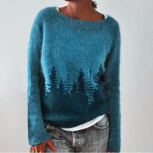Silva – Damen Strickpullover mit Waldmotiv