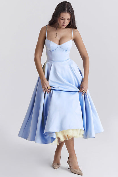 Isabelle - Vestido vaporoso de malla francesa