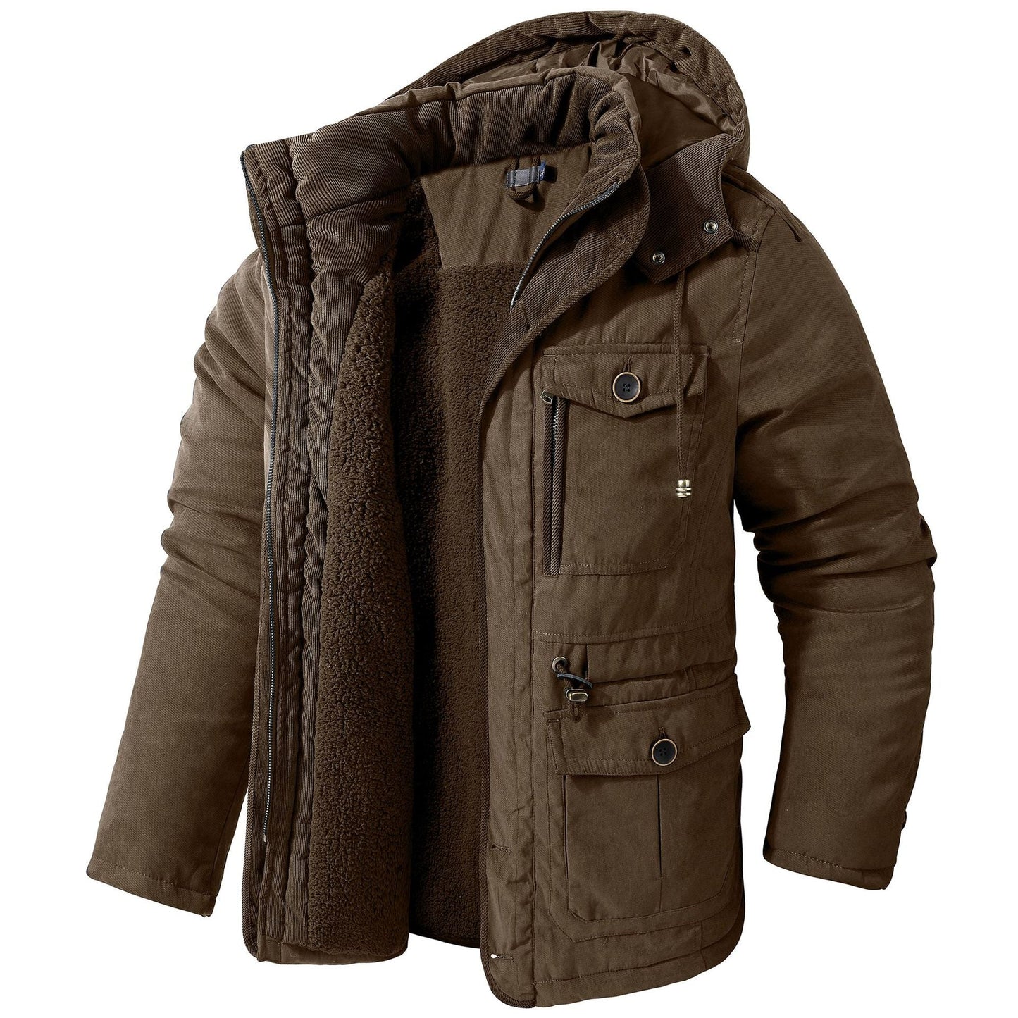 Damon – Herren Winterjacke mit Kapuze und warmem Futter