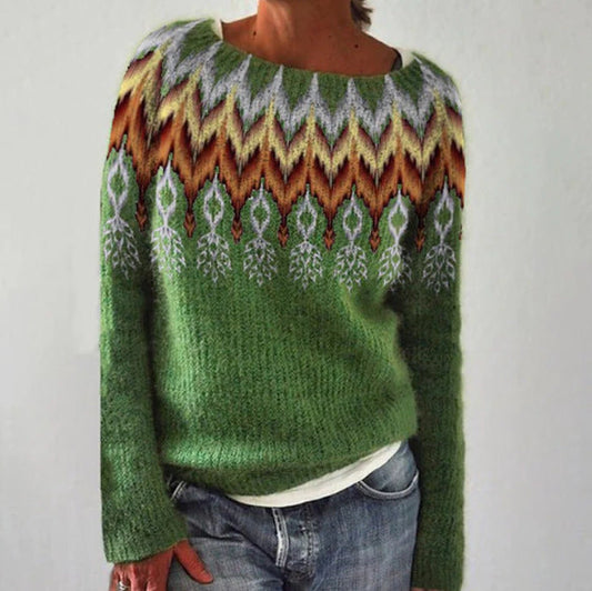 Silva – Damen Strickpullover mit Waldmotiv