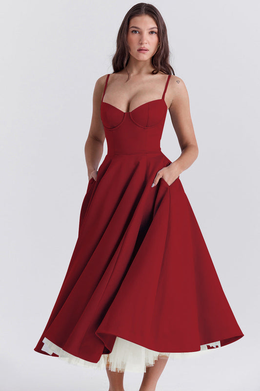Isabelle - Vestido vaporoso de malla francesa