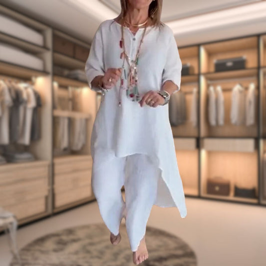 Amelia - Damen Zweiteiler Set Baumwolle Sommer