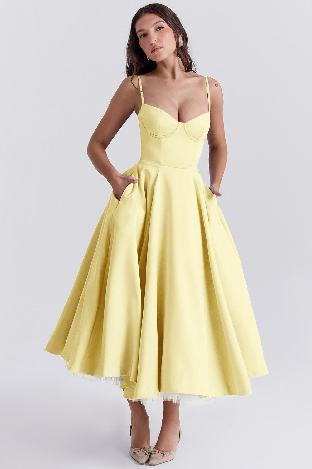 Isabelle - Vestido vaporoso de malla francesa