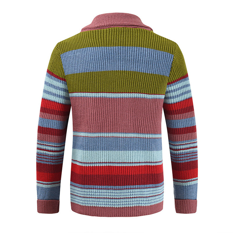 Marlon – Gestreifte Strickjacke mit Knopfleiste Herren
