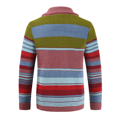 Marlon – Gestreifte Strickjacke mit Knopfleiste Herren