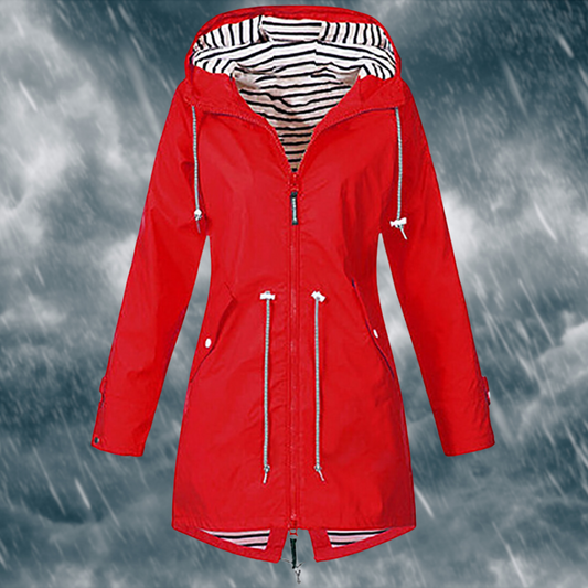 Mira – Damen Regenjacke mit Kapuze und Kordelzug