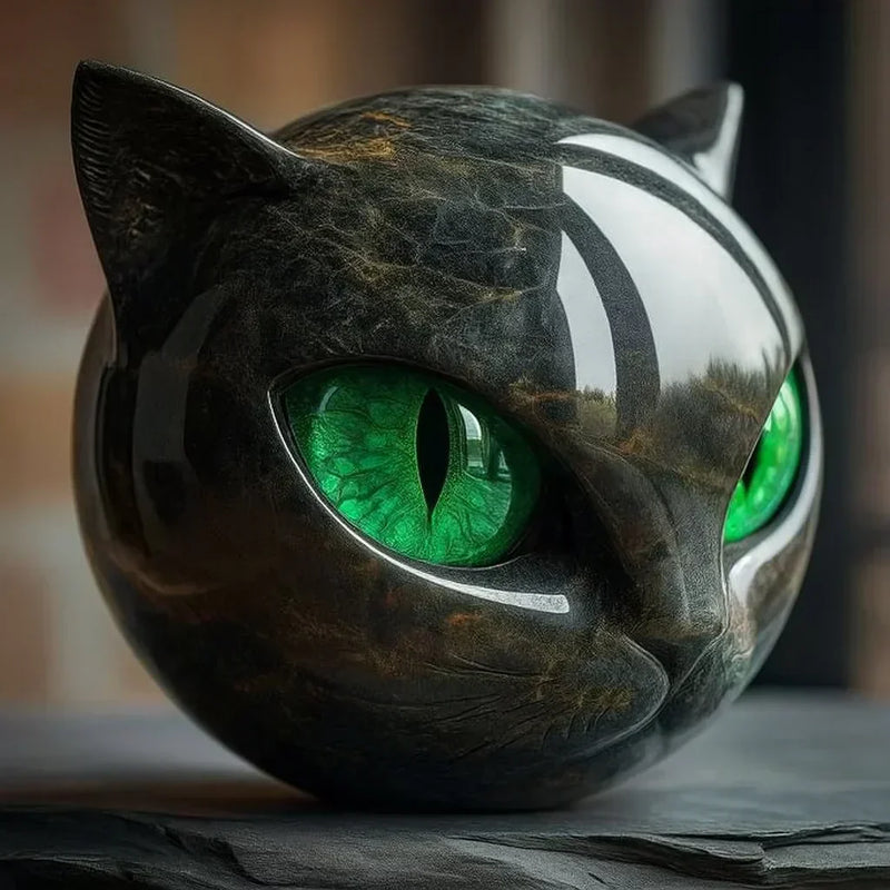 Elegant and Mystical Black Cat Sculpture