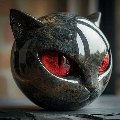 Elegant and Mystical Black Cat Sculpture