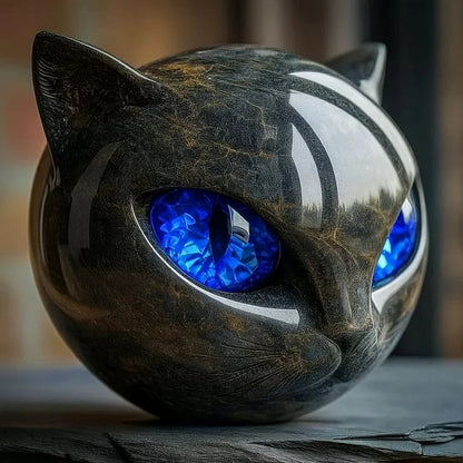 Elegant and Mystical Black Cat Sculpture