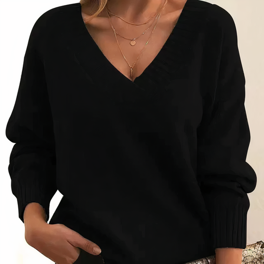 Mira – Weicher V-Ausschnitt Damenpullover