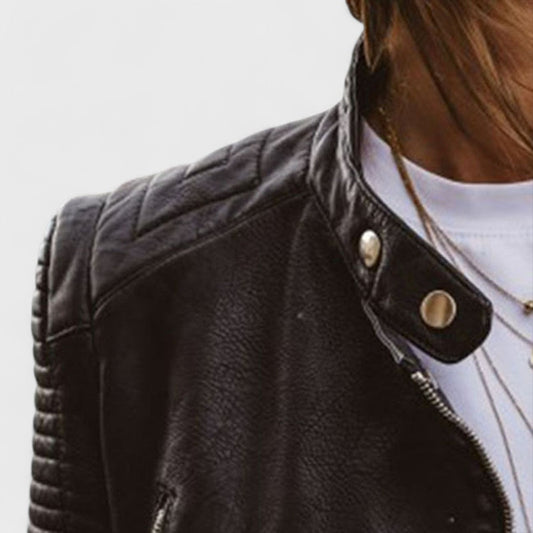 Sofia - Damen Lederjacke im Bikerstil