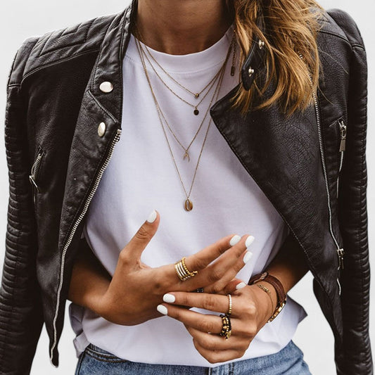 Sofia - Damen Lederjacke im Bikerstil