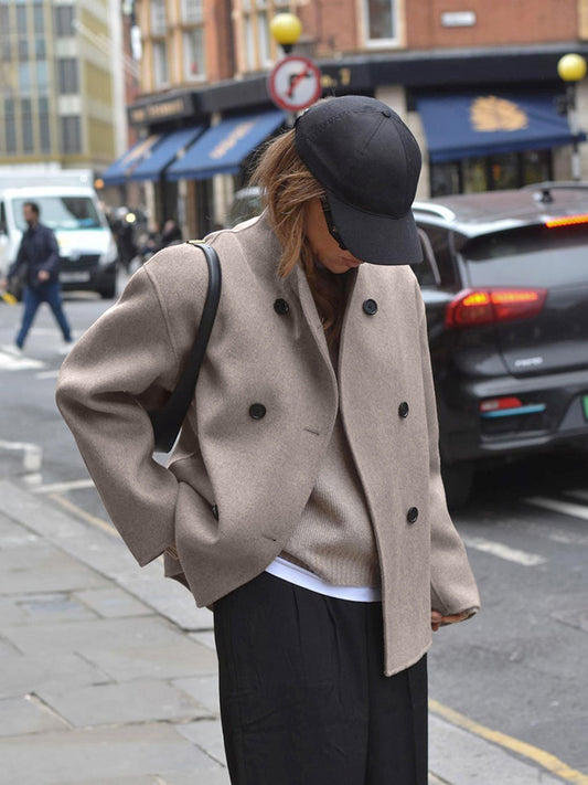 Elise - Damenjacke woll mit Doppelreiher und weiter Passform