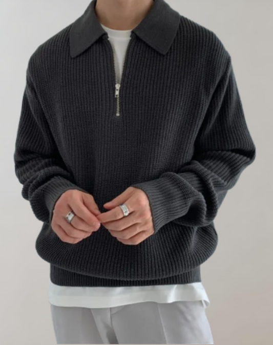 Finn – Strickpullover mit Reißverschluss Herren