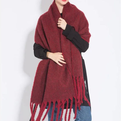 Elena – Oversize-Winterschal mit Fransen für Damen