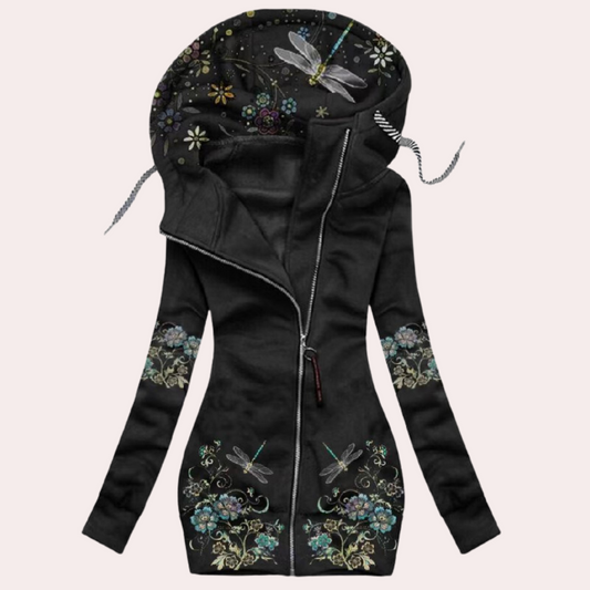 Soraya – Damen Kapuzenjacke mit Stickereien und Reißverschluss