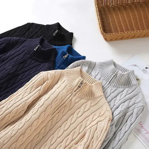 Ben – Strukturierter Halbzip-Strickpullover Herren