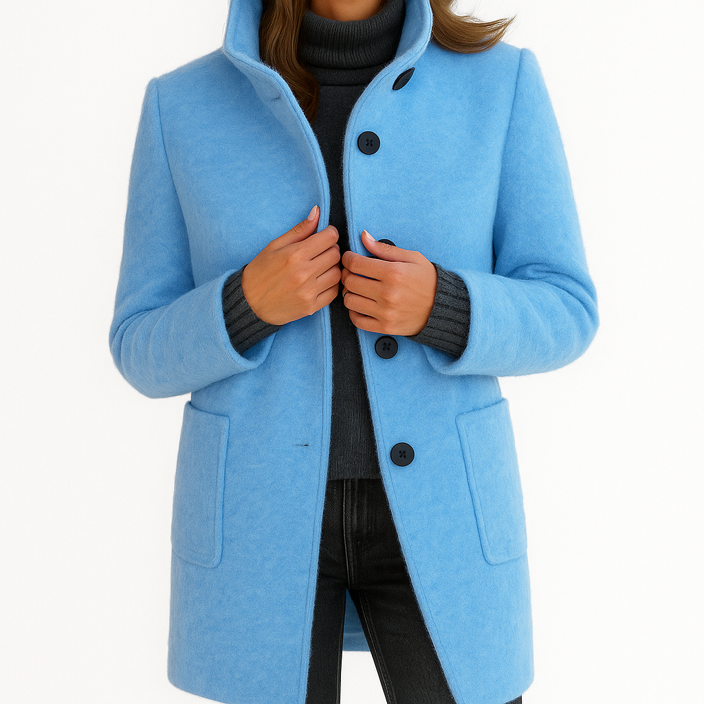 Ruby – Classic Wool-Blend Autumn Coat for Women