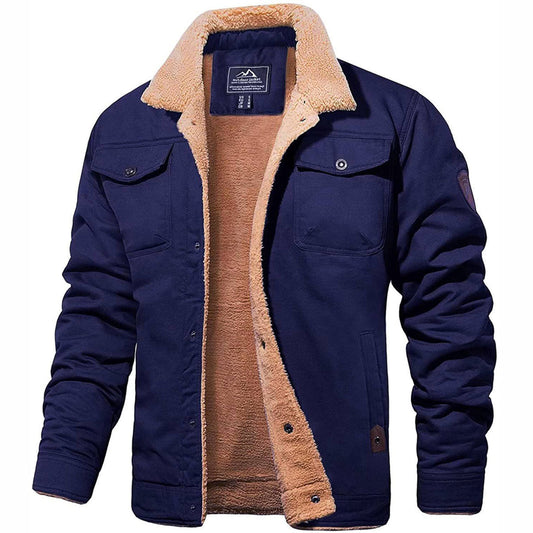 Leon - Herren Winterjacke mit Fleece-Futter und Umlegekragen