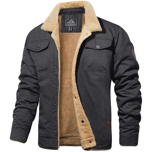Leon - Herren Winterjacke mit Fleece-Futter und Umlegekragen