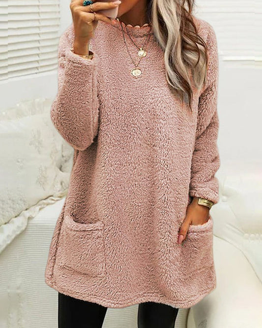 Mila - Damenpullover mit Taschen und Rundhalsausschnitt