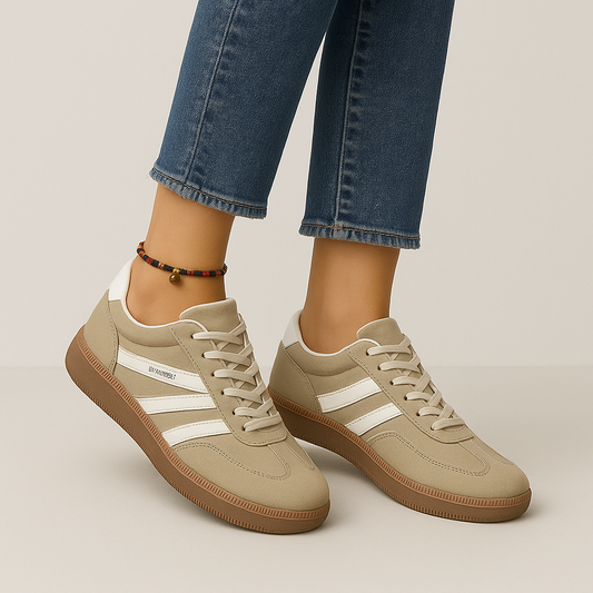 Lina - Damen Sneaker mit Kontraststreifen und Gummisohle
