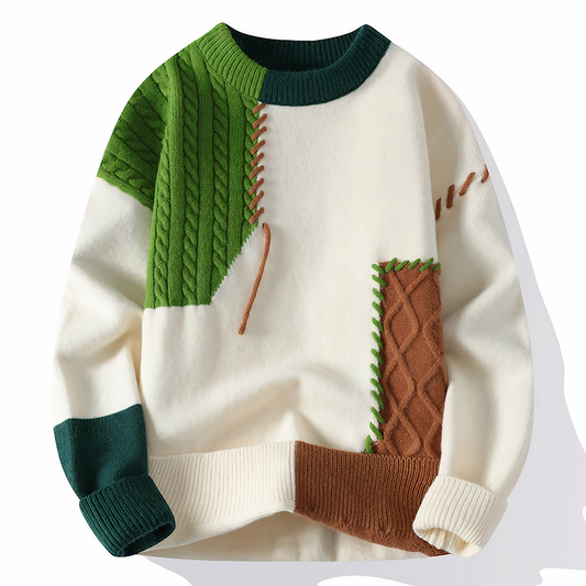 Noah - Herren Strickpullover Patchwork Design