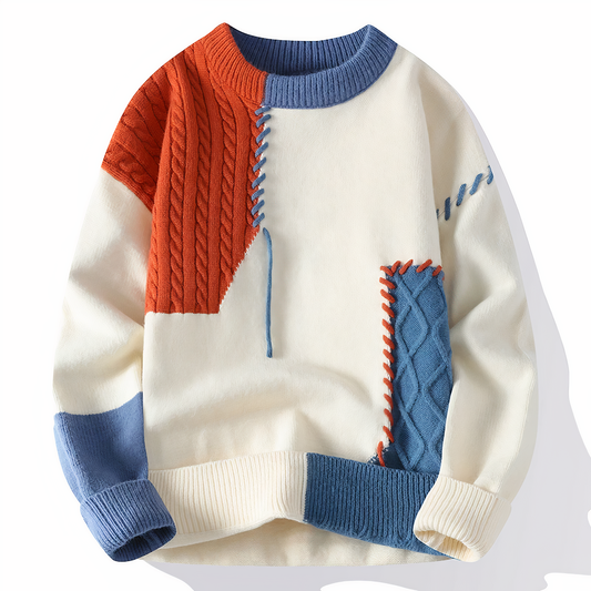 Noah - Herren Strickpullover Patchwork Design