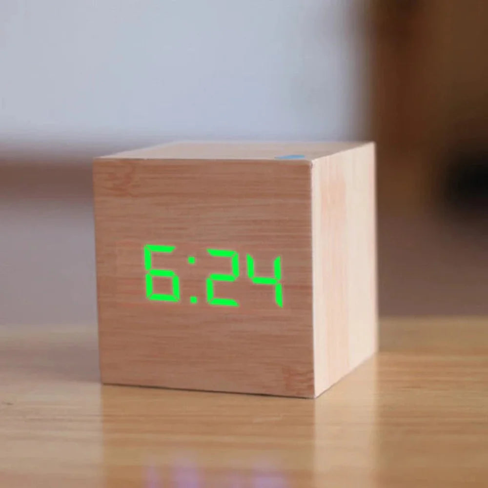 Compact Mini LED Digital Alarm Clock – Adjustable Brightness and Night Mode