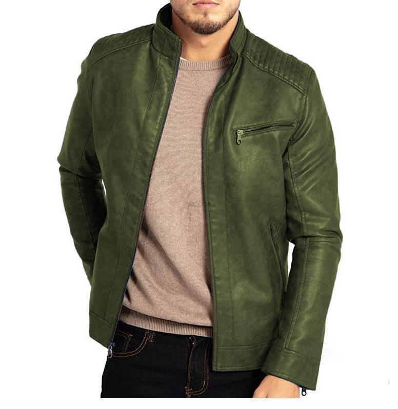Jonas – Lederjacke Herren mit Stehkragen und Reißverschluss-Details
