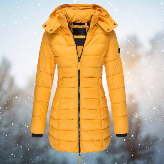 Elisa – Damen Wintermantel mit Kapuze und Stepp-Design
