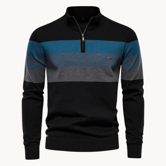 Leonardo – Herren Baumwoll Streifen Strickpullover