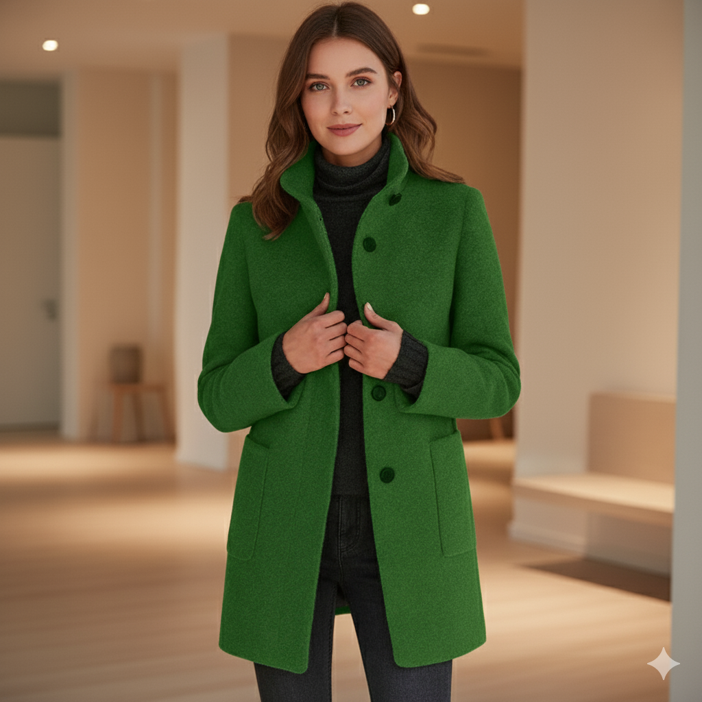 Ruby – Classic Wool-Blend Autumn Coat for Women