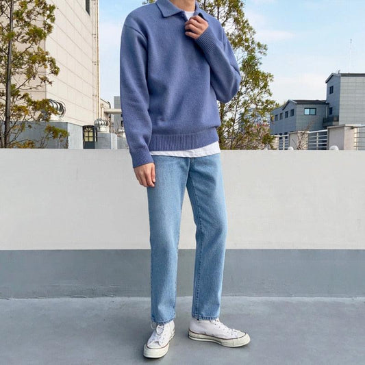 Elias – Wollpullover Herren mit Knopfleiste