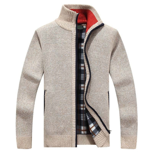 Jonas – Strickjacke Herren mit kariertem Innenfutter