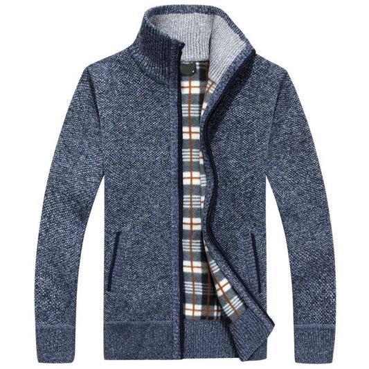 Jonas – Strickjacke Herren mit kariertem Innenfutter