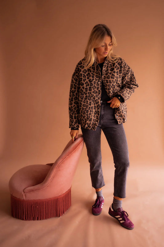 Mia - Damen Jacke mit Leopardenmuster