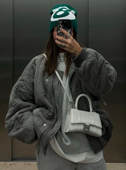 Sofía – Quilted Knit Bomber Jacket