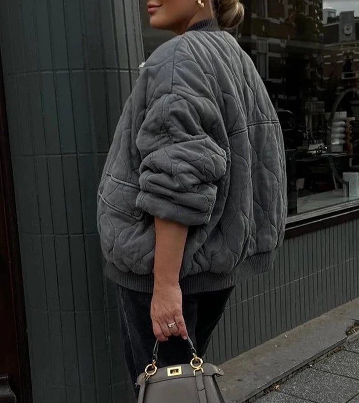 Sofía – Quilted Knit Bomber Jacket
