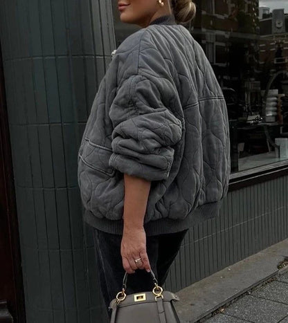 Sofía – Quilted Knit Bomber Jacket