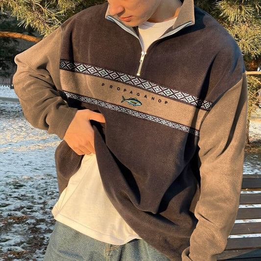Jonas - Herren Sweatshirt mit Zipper und Stickerei
