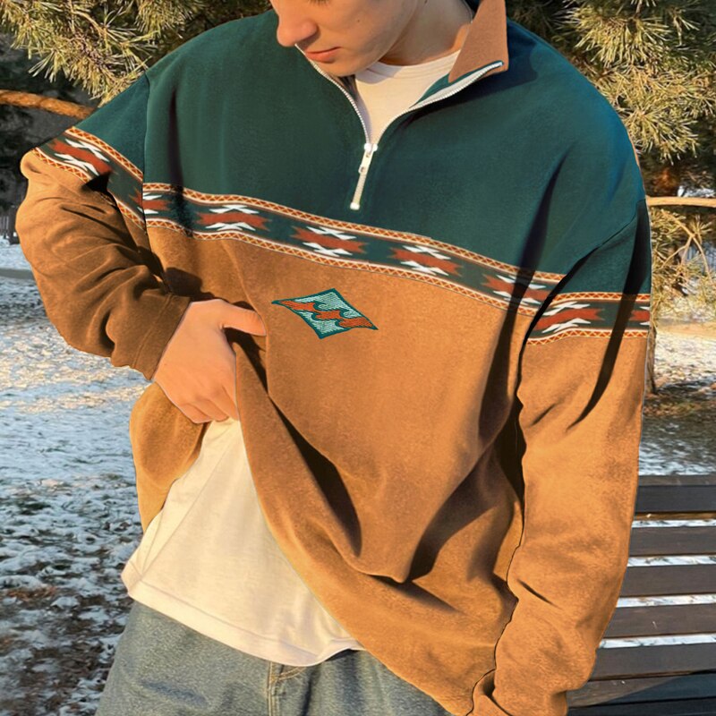 Jonas - Herren Sweatshirt mit Zipper und Stickerei