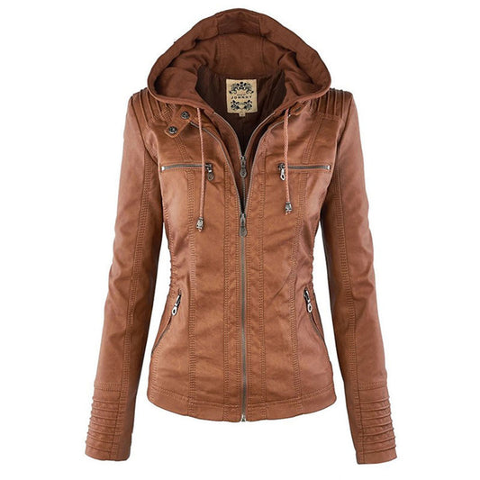 Elena – Kunstlederjacke mit Kapuze Damen