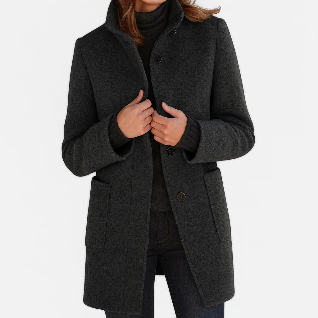 Ruby – Classic Wool-Blend Autumn Coat for Women