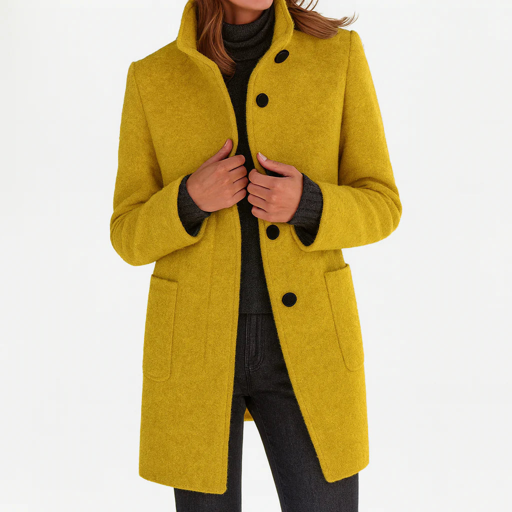 Ruby – Classic Wool-Blend Autumn Coat for Women