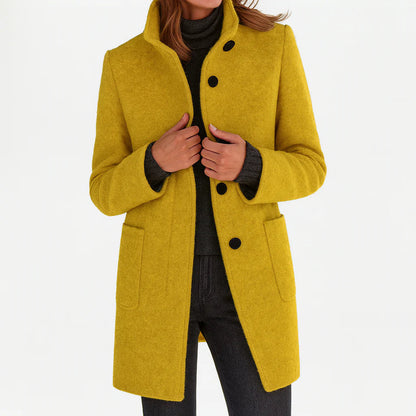 Ruby – Classic Wool-Blend Autumn Coat for Women