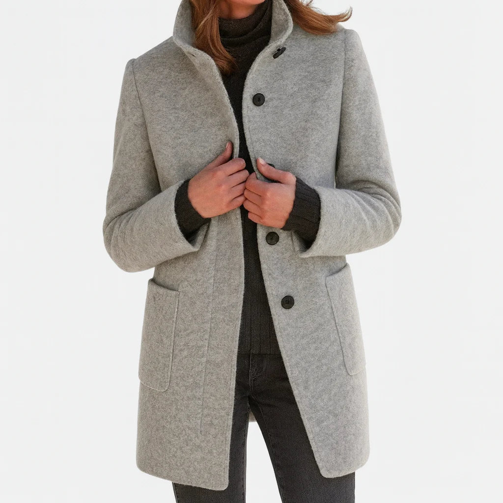 Ruby – Classic Wool-Blend Autumn Coat for Women