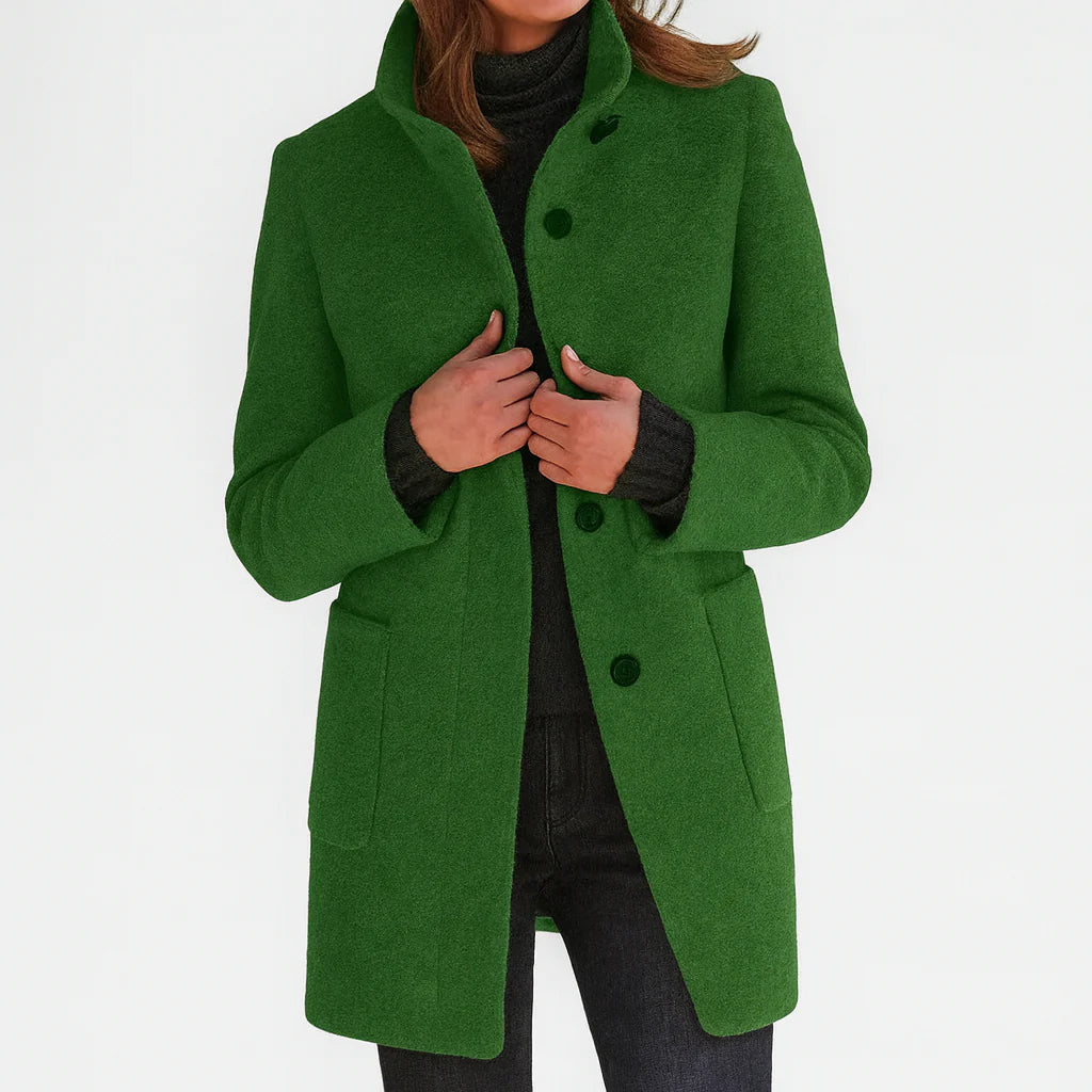 Ruby – Classic Wool-Blend Autumn Coat for Women