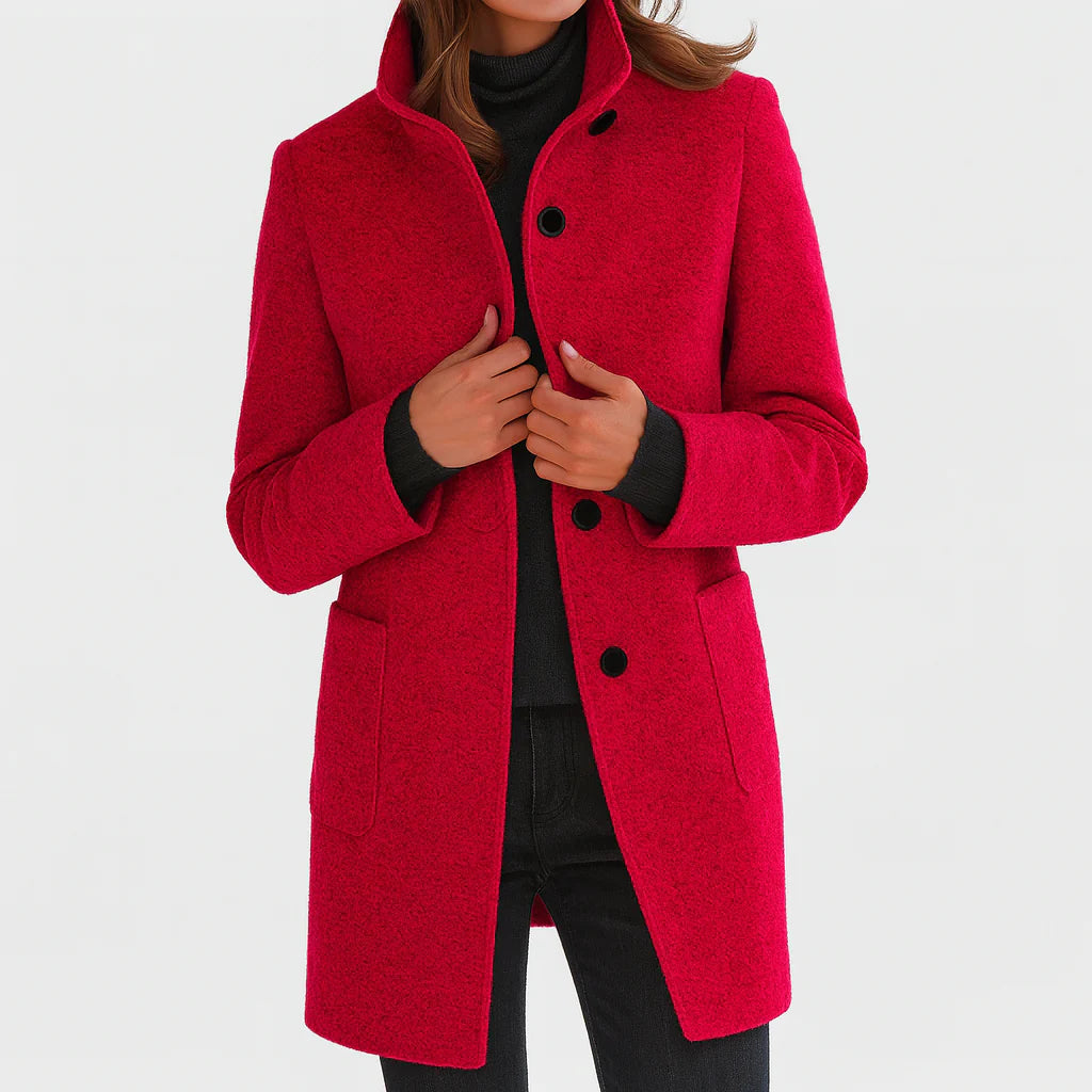 Ruby – Classic Wool-Blend Autumn Coat for Women